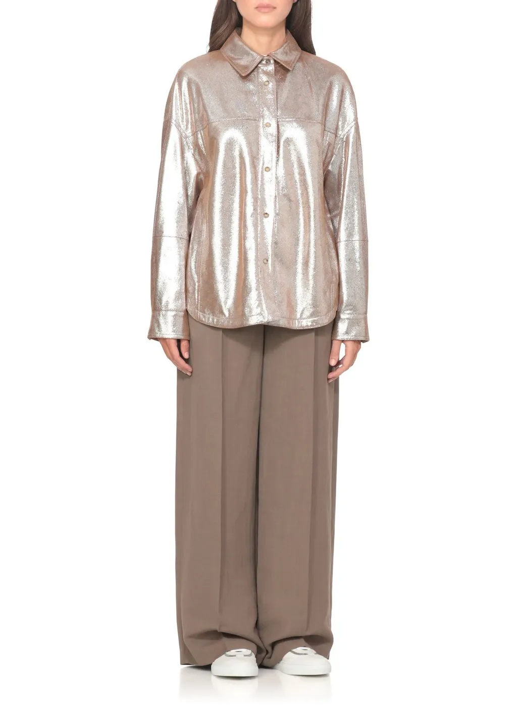 Long-Sleeved Leather Shirt