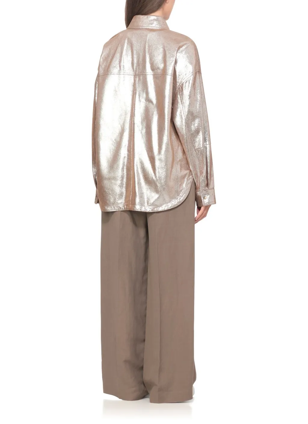 Long-Sleeved Leather Shirt