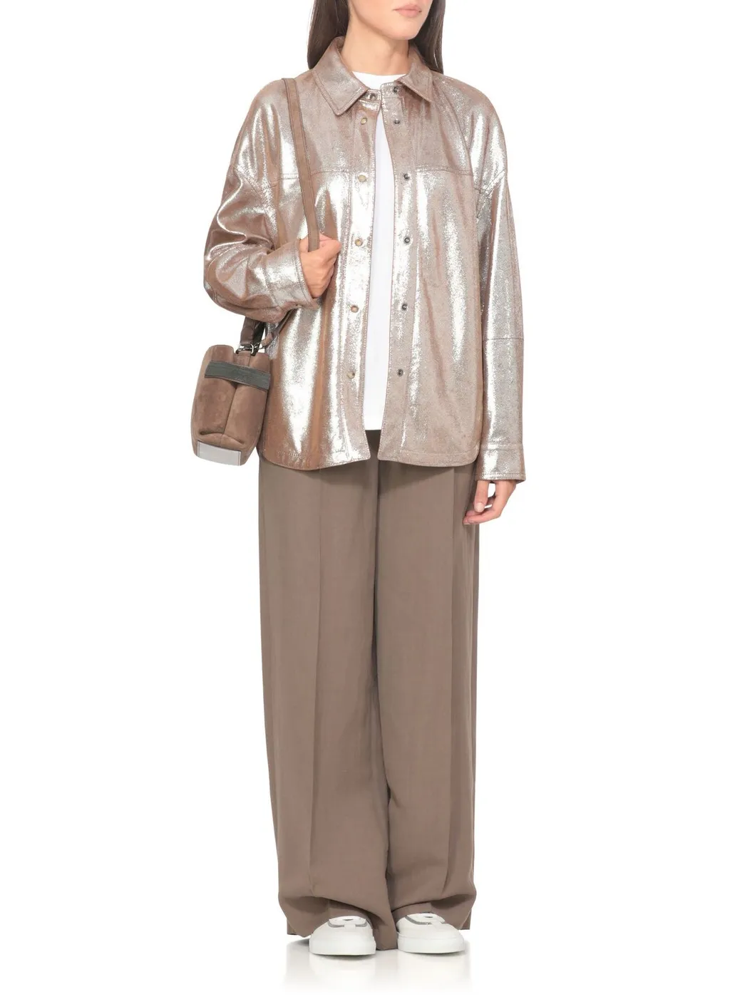 Long-Sleeved Leather Shirt