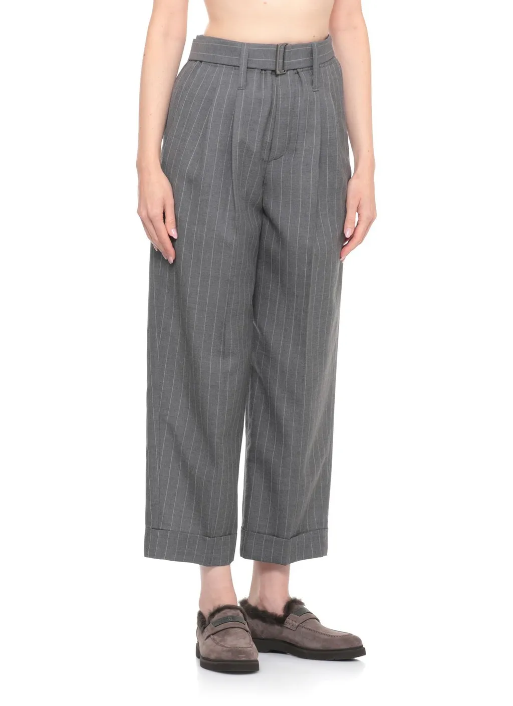 Pinstriped Cropped Pants
