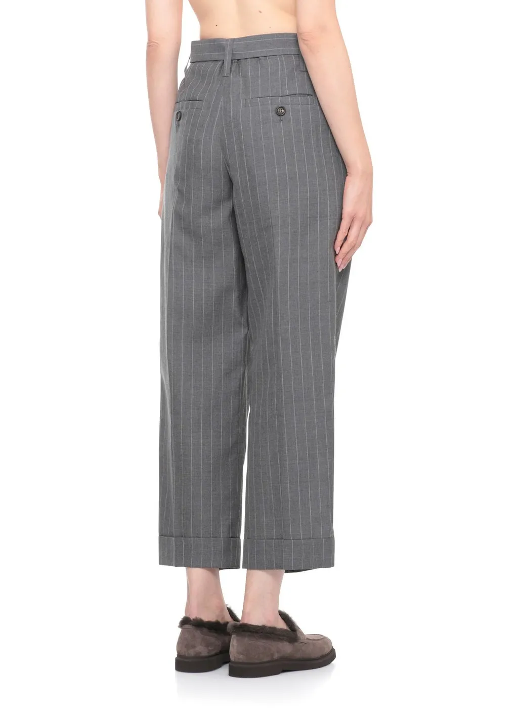 Pinstriped Cropped Pants
