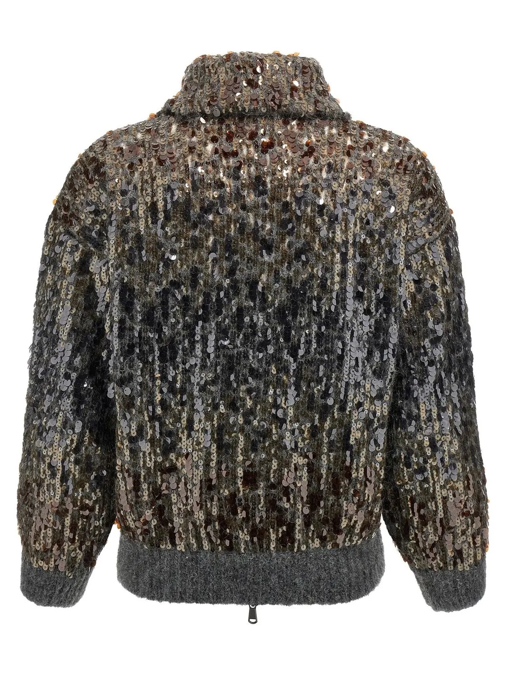 Sequin Embellished Zipped Cardigan