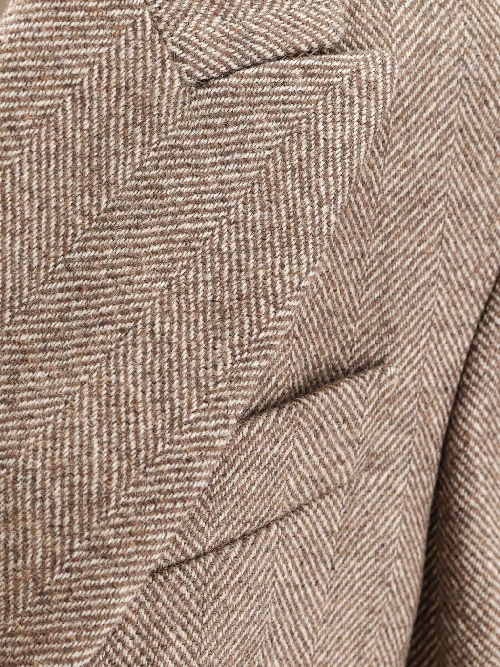 Double-Breasted Herringbone Tailored Blazer