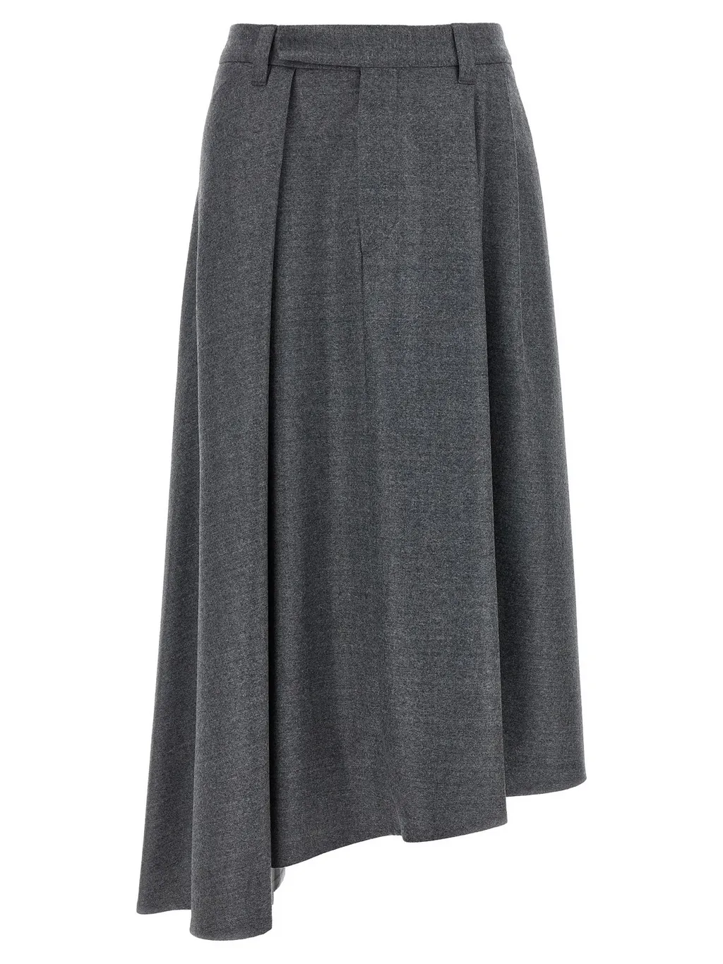 Asymmetrical Hem Midi Skirt