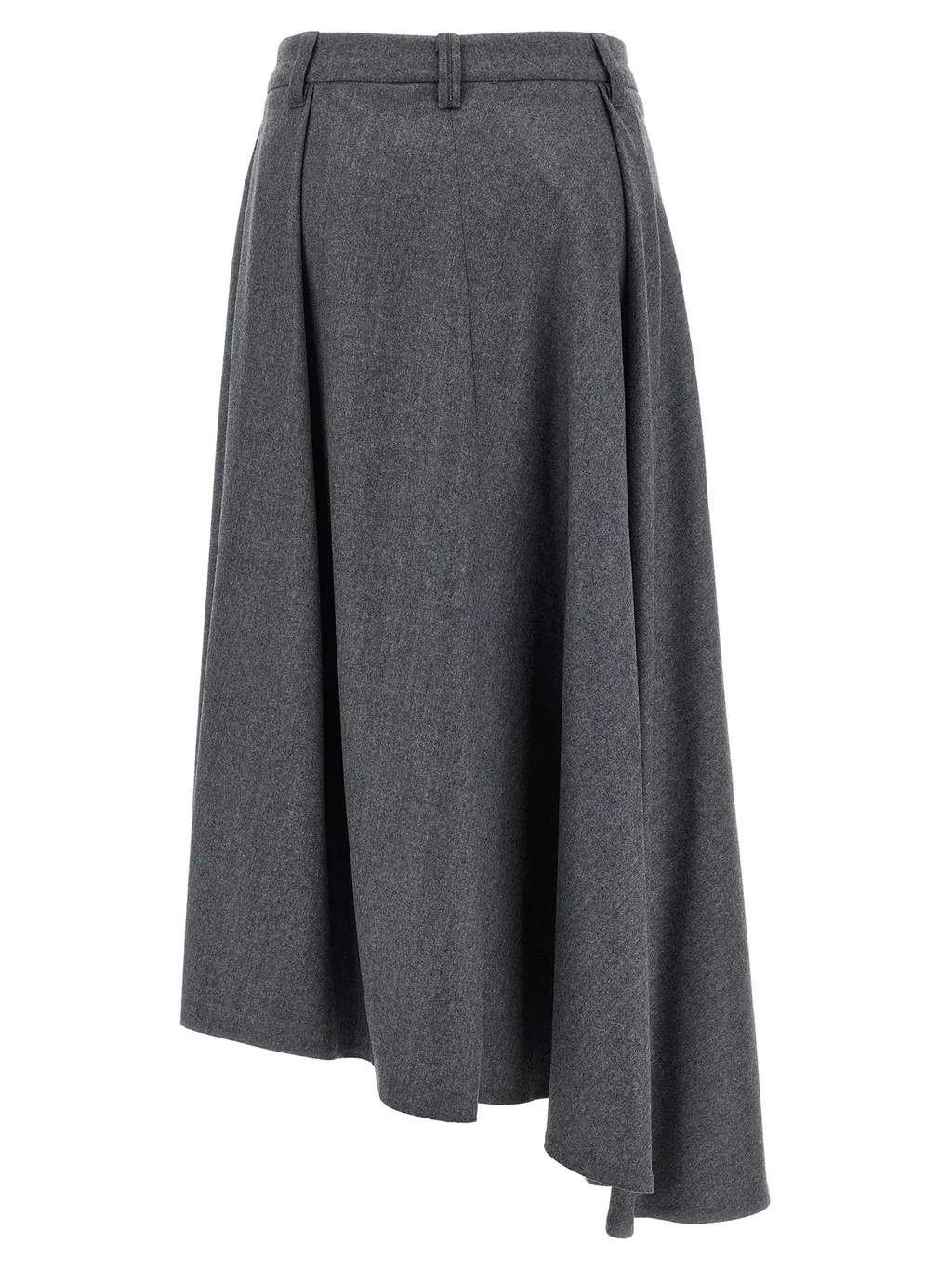 Asymmetrical Hem Midi Skirt