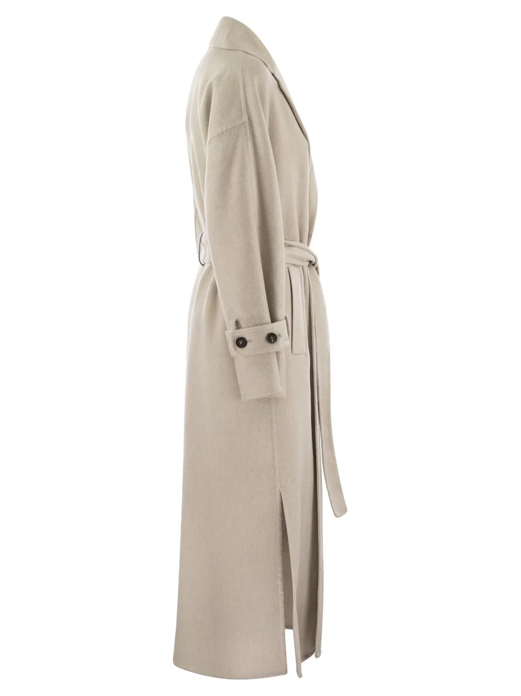 Monil-Embellished Tied-Waist Coat