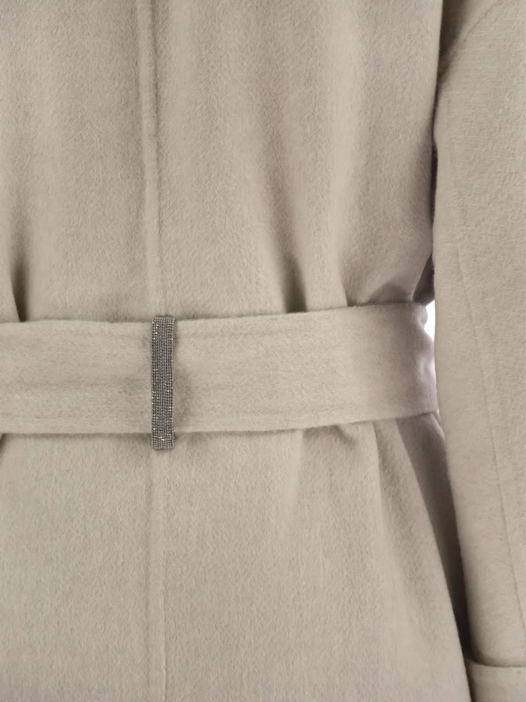 Monil-Embellished Tied-Waist Coat