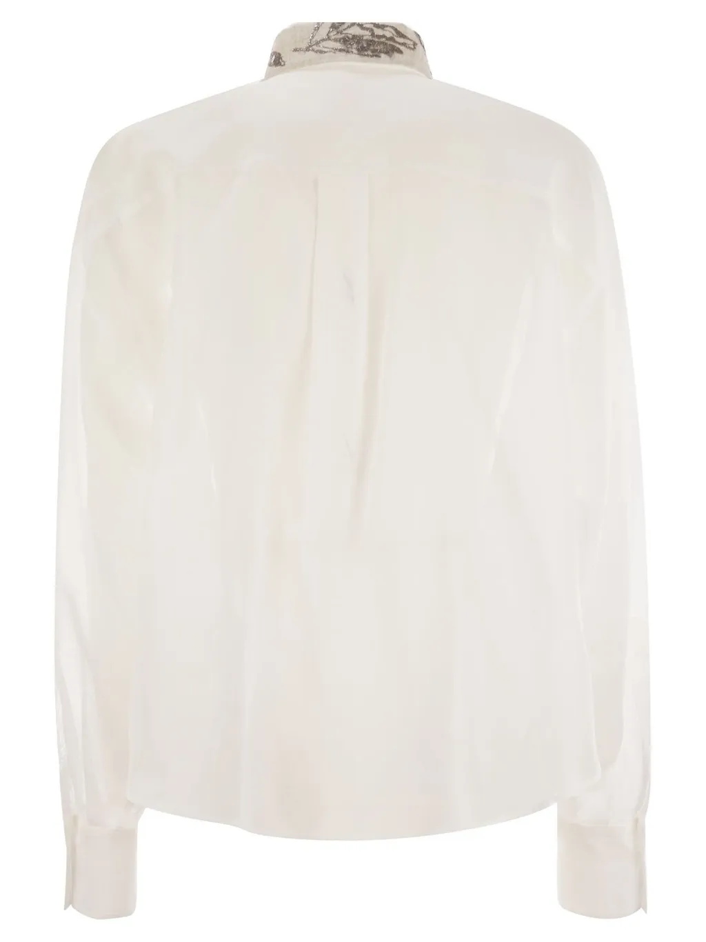 Floral Embroidered Long-Sleeved Shirt