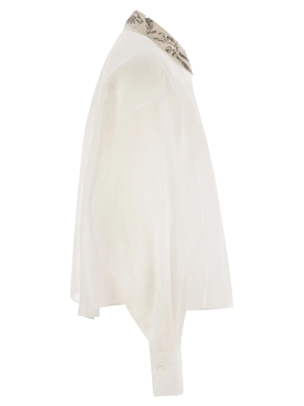 Floral Embroidered Long-Sleeved Shirt