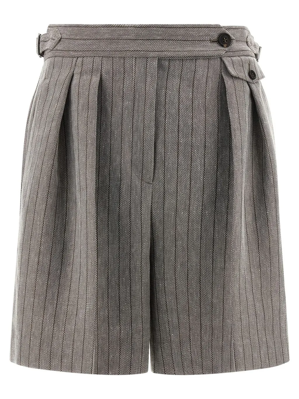 Stripe Detailed Pleated Shorts