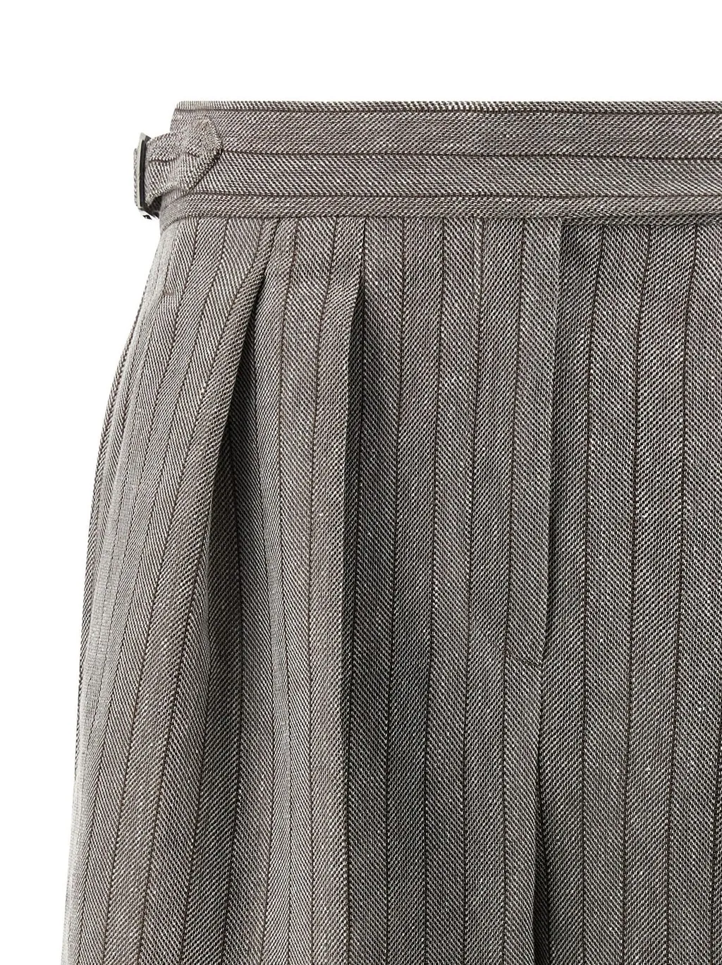 Stripe Detailed Pleated Shorts