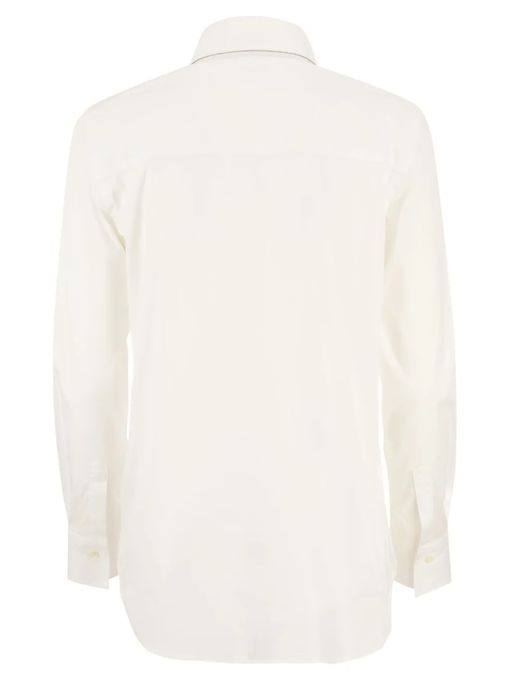 Monili Chain-Embellished Curved Hem Shirt