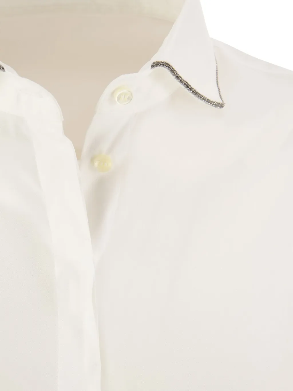 Monili Chain-Embellished Curved Hem Shirt