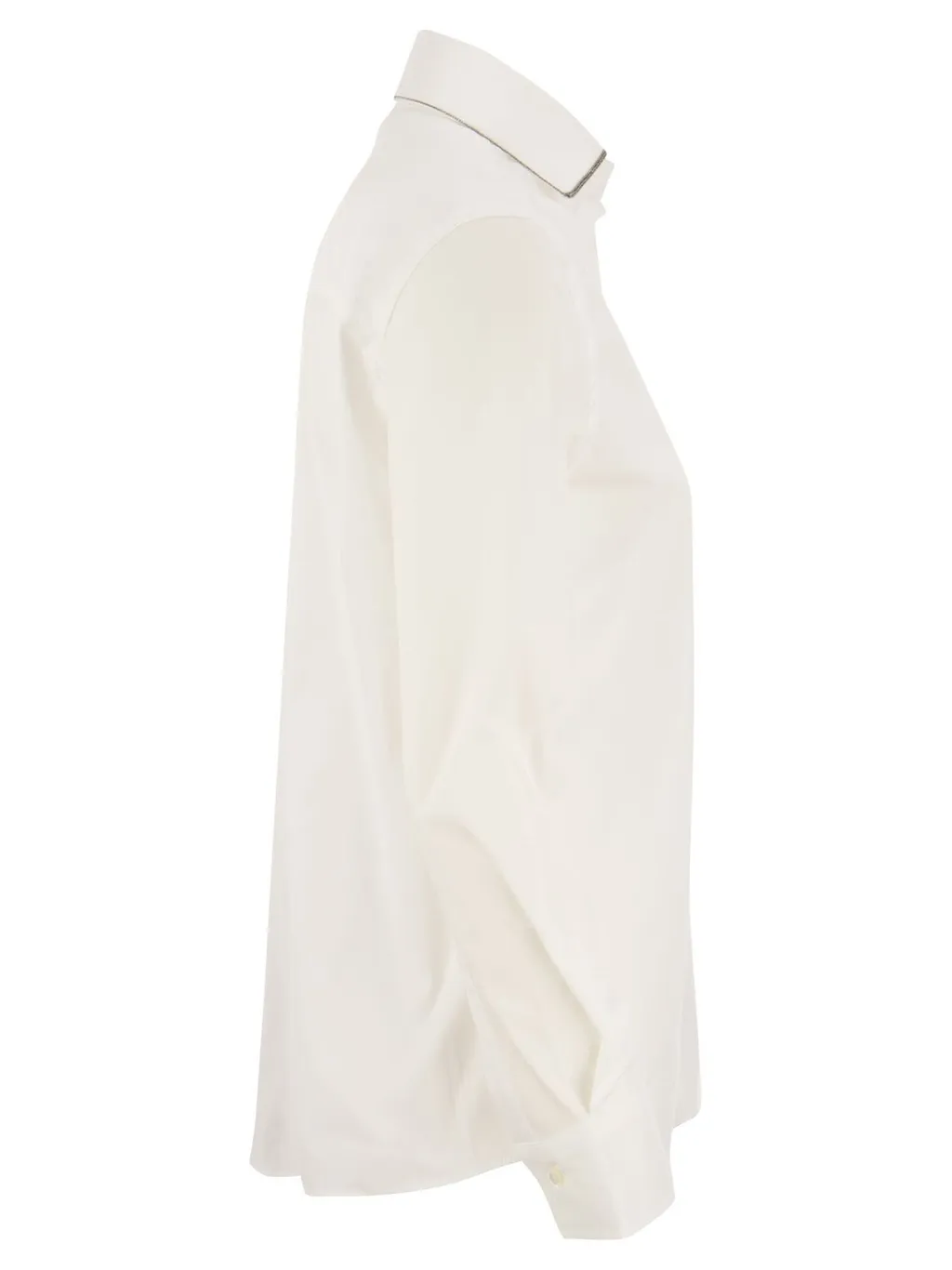 Monili Chain-Embellished Curved Hem Shirt