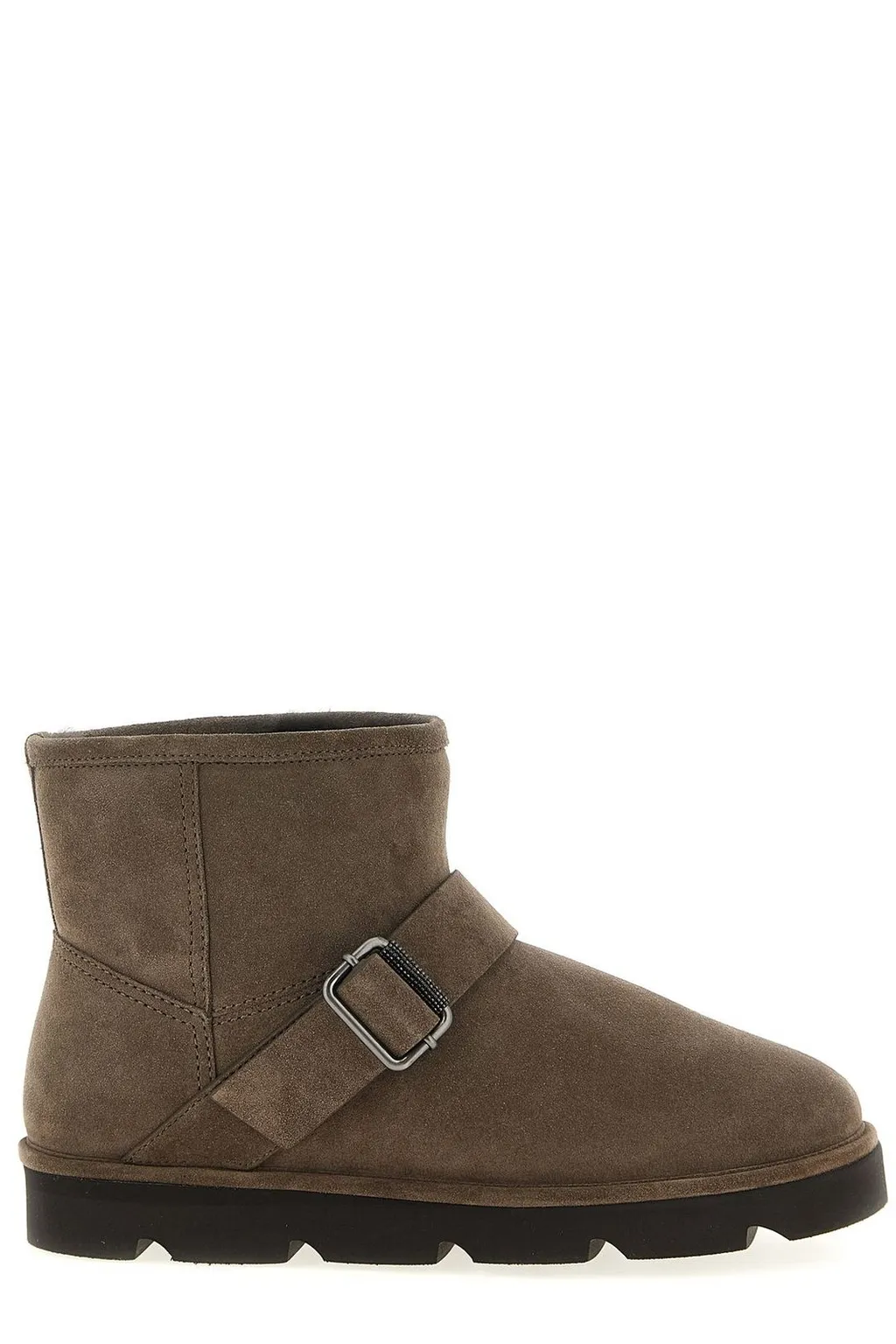 Monile Detailed Buckle Strap Ankle Boots