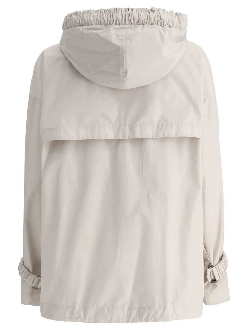 Long-Sleeved Drawstring Hooded Jacket