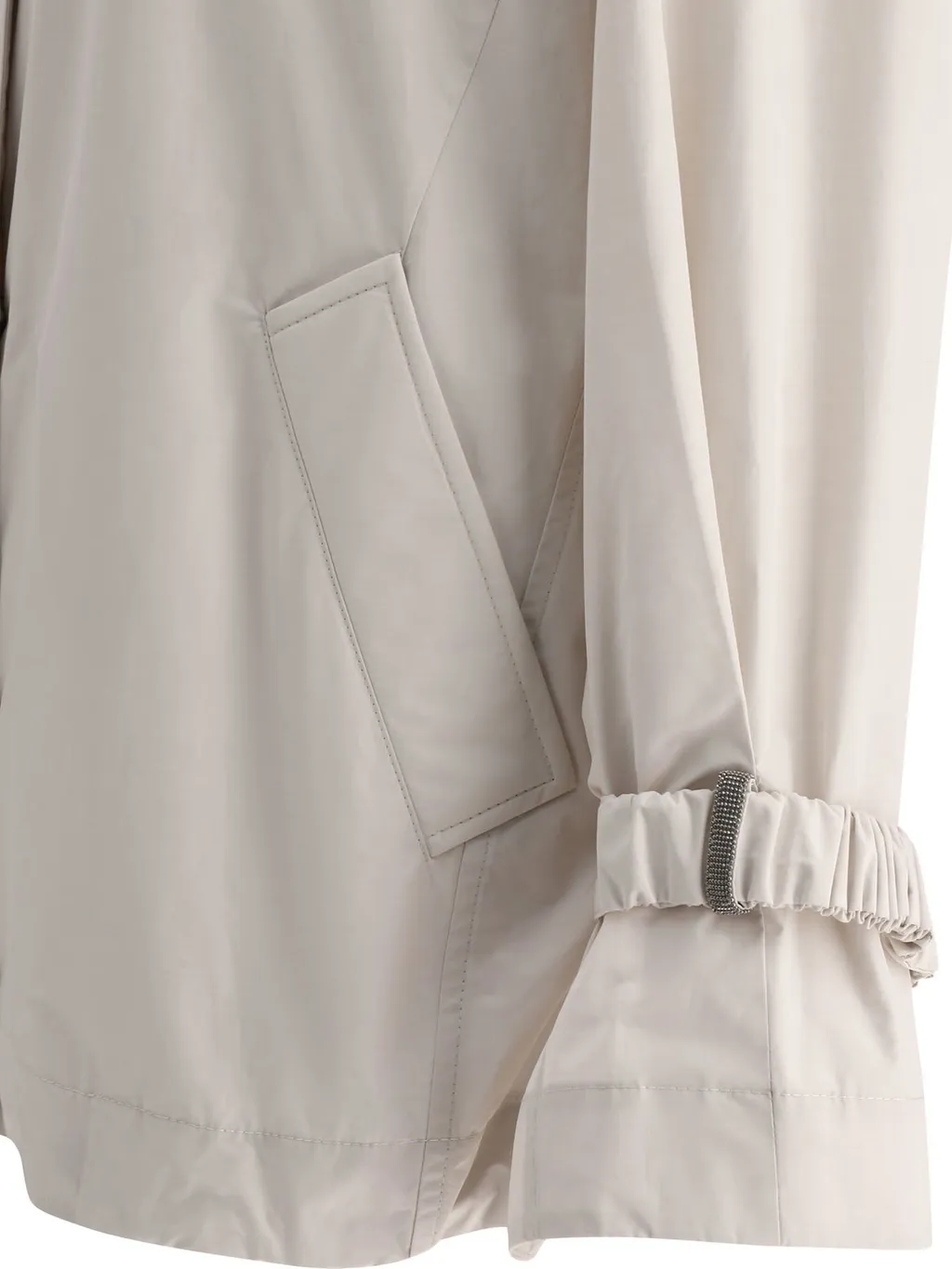 Long-Sleeved Drawstring Hooded Jacket