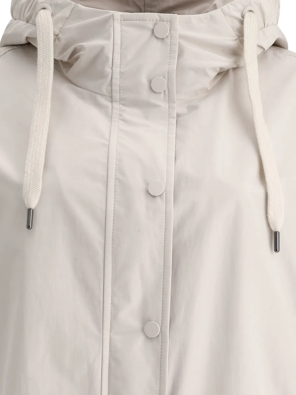 Long-Sleeved Drawstring Hooded Jacket