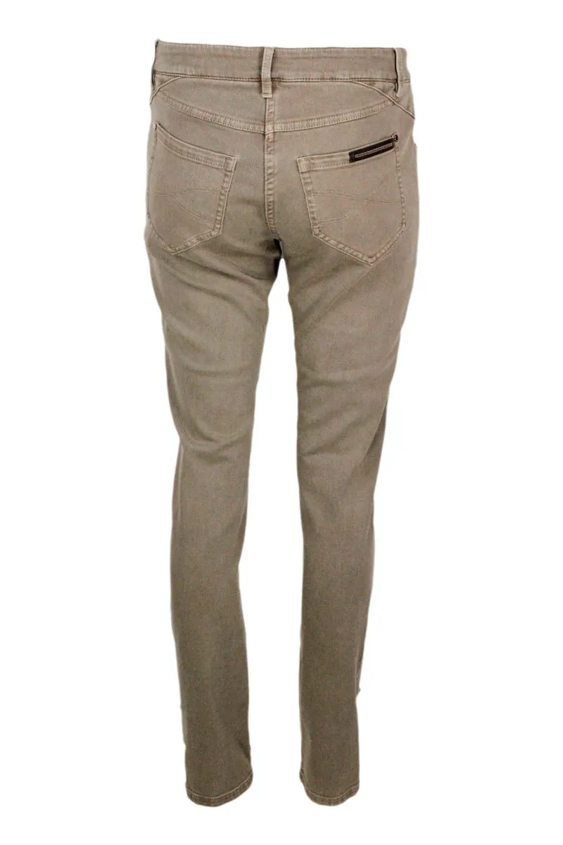 Low-Rise Straight-Leg Slim-Cut Jeans