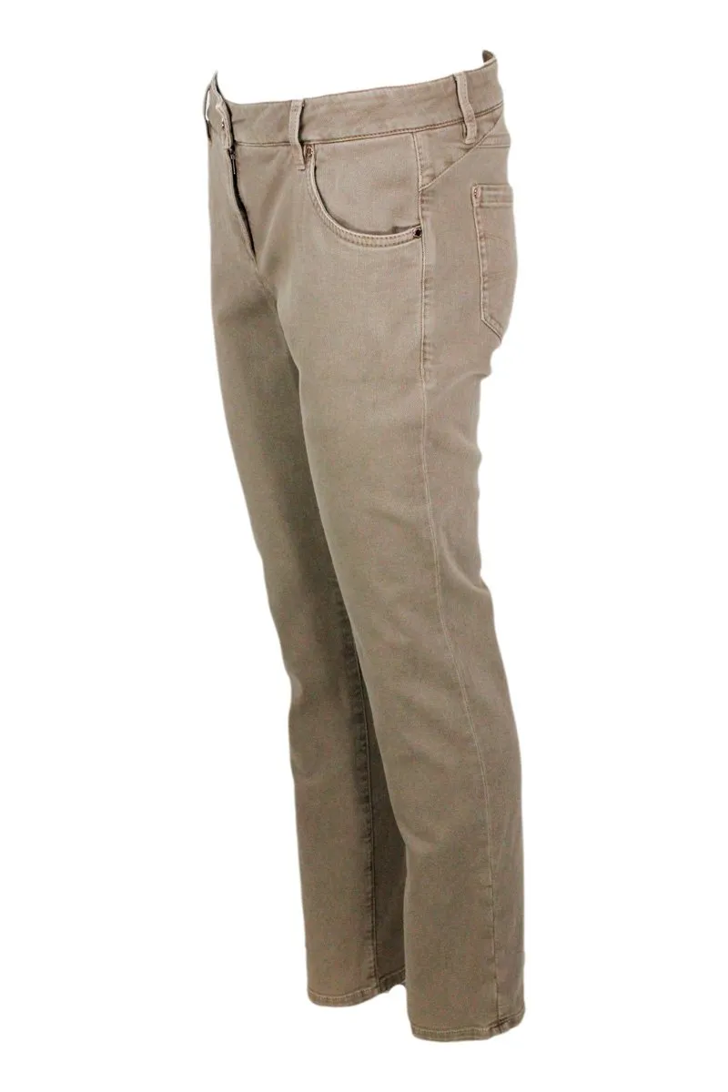 Low-Rise Straight-Leg Slim-Cut Jeans
