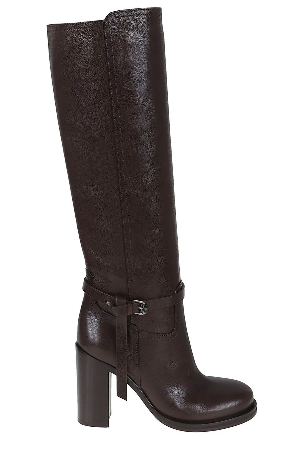 Buckle Detailed Round-Toe Boots