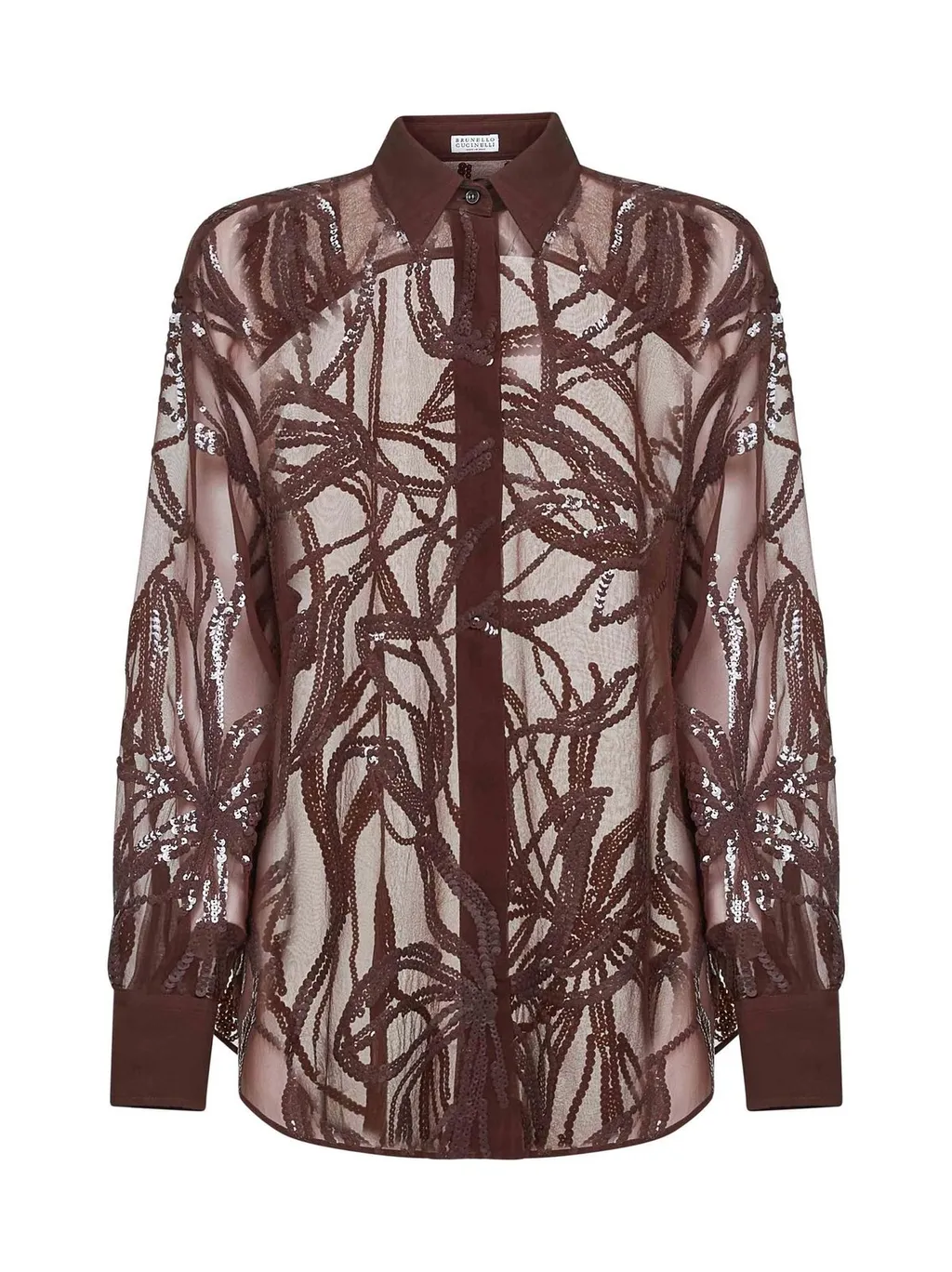 Sequin Embellished Long-Sleeved Shirt