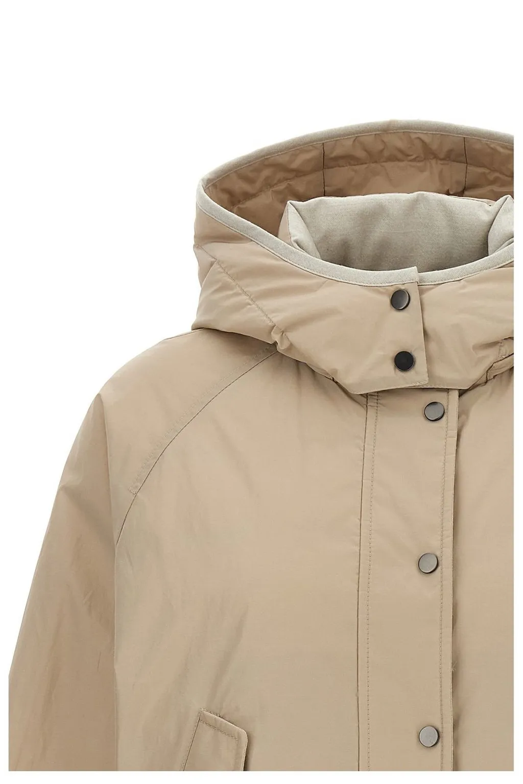 Buttoned Cropped Down Jacket