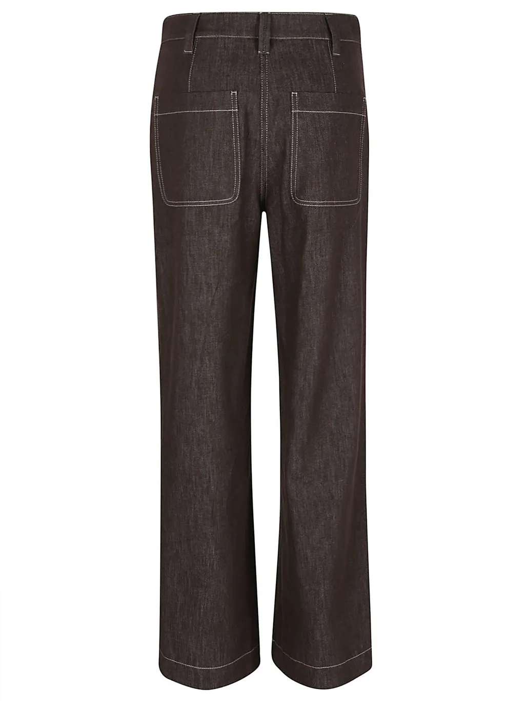 Box-Pleat Detailed Straight-Leg Trousers