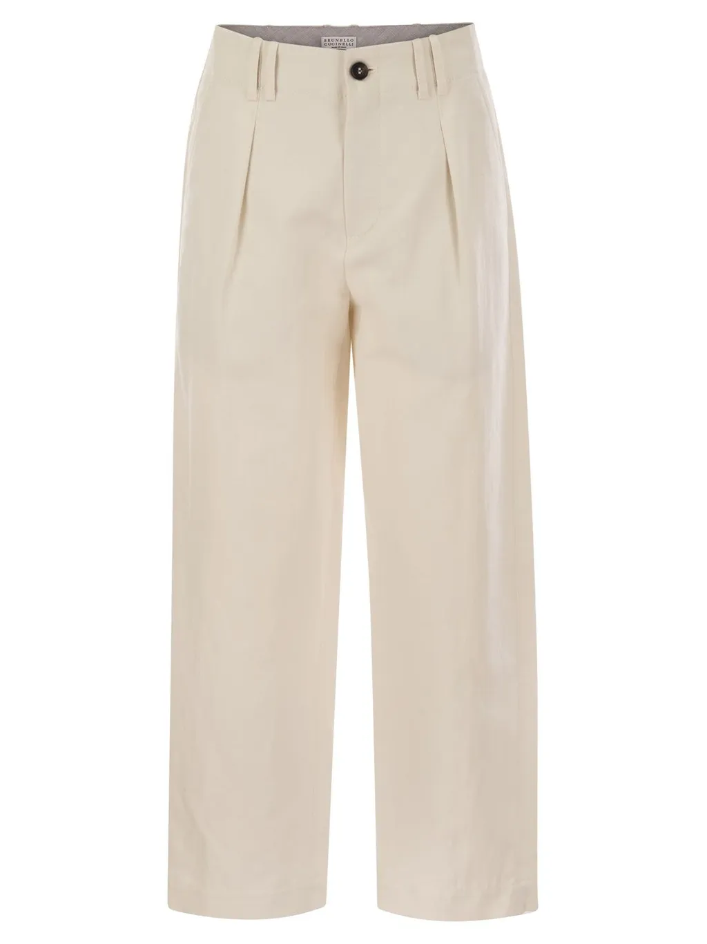 Front Pleat Straight-Leg Trousers