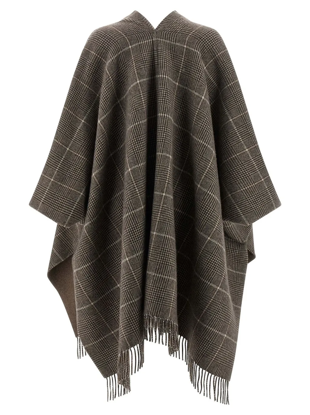 Reversible Fringed Poncho