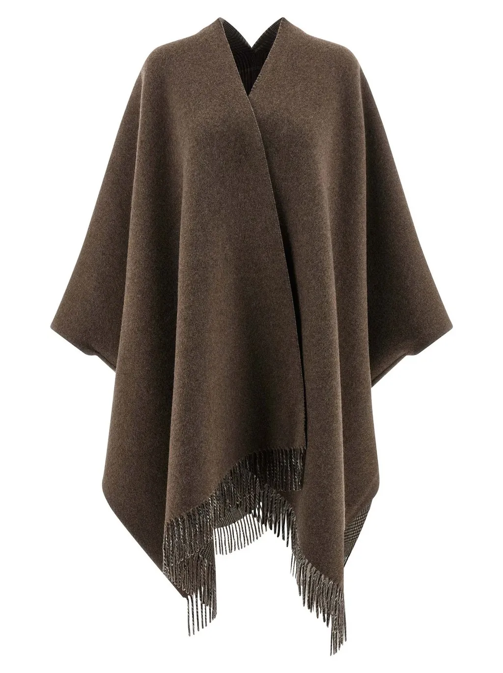 Reversible Fringed Poncho