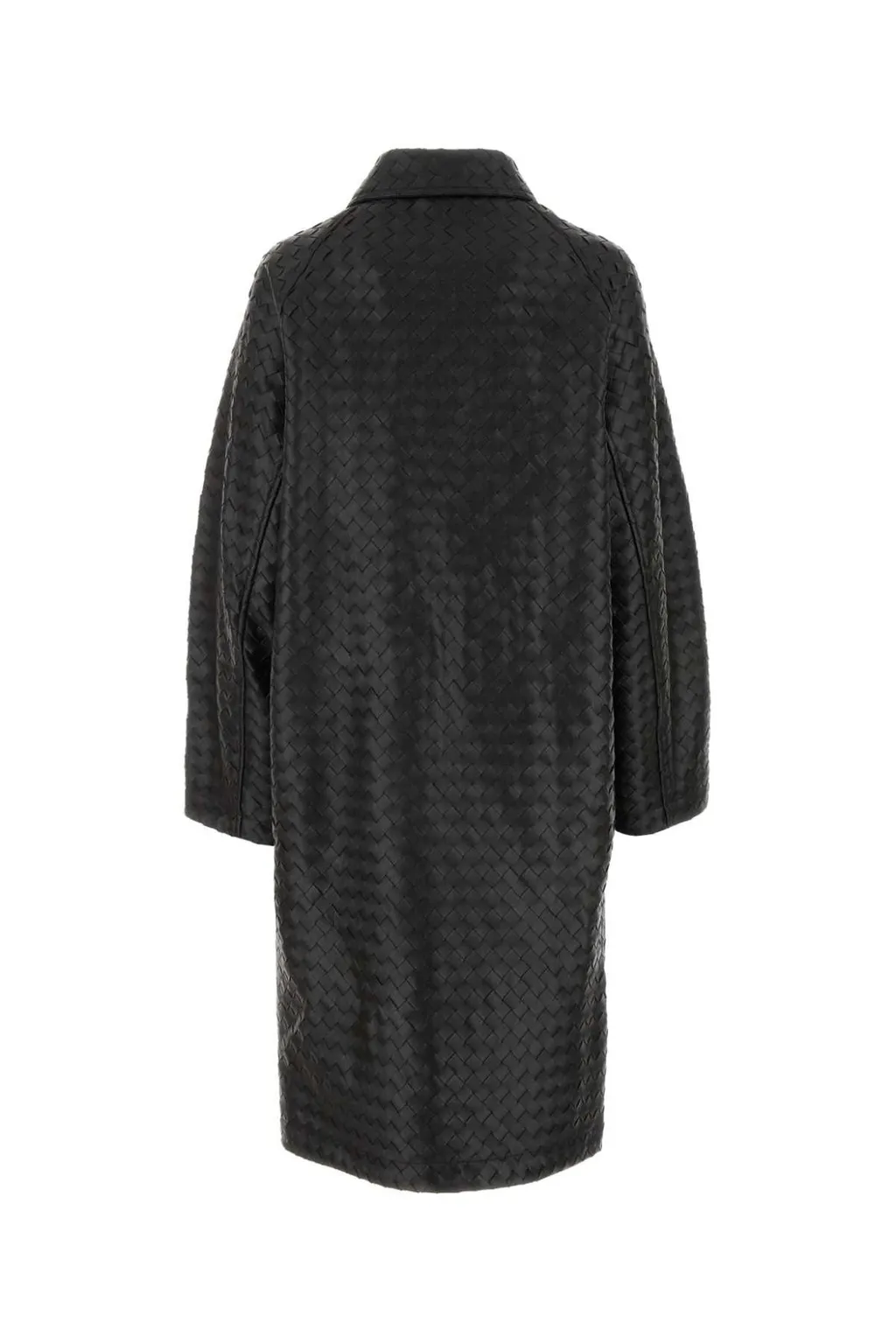 Intrecciato Leather Coat