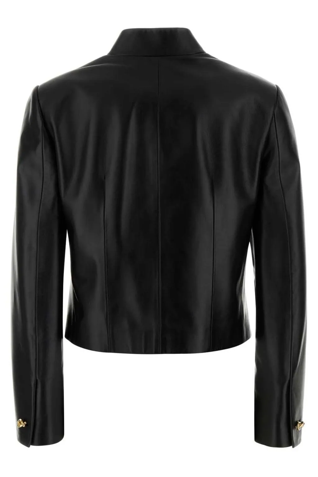 Knot Detailed Leather Blouson