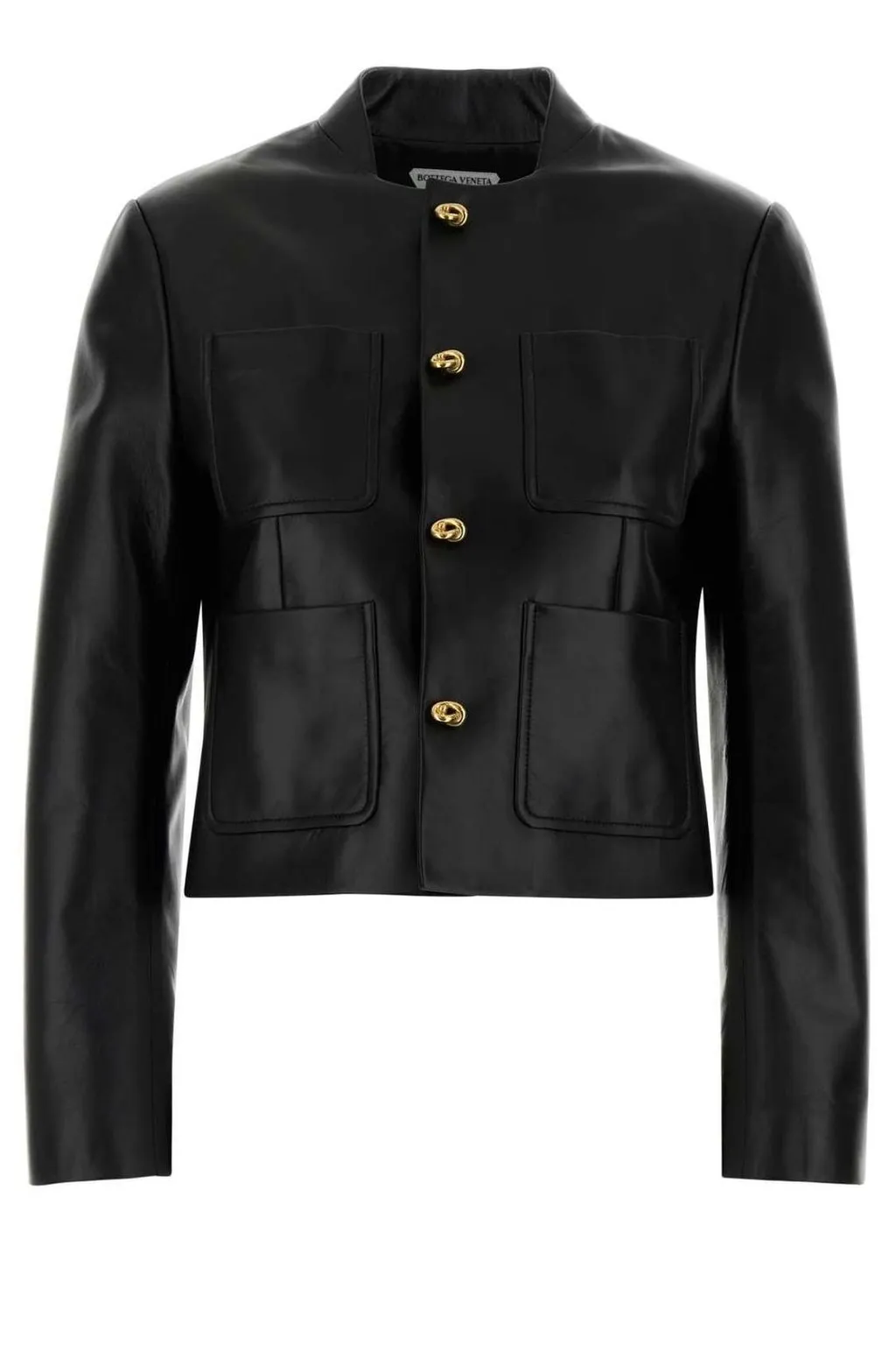 Knot Detailed Leather Blouson
