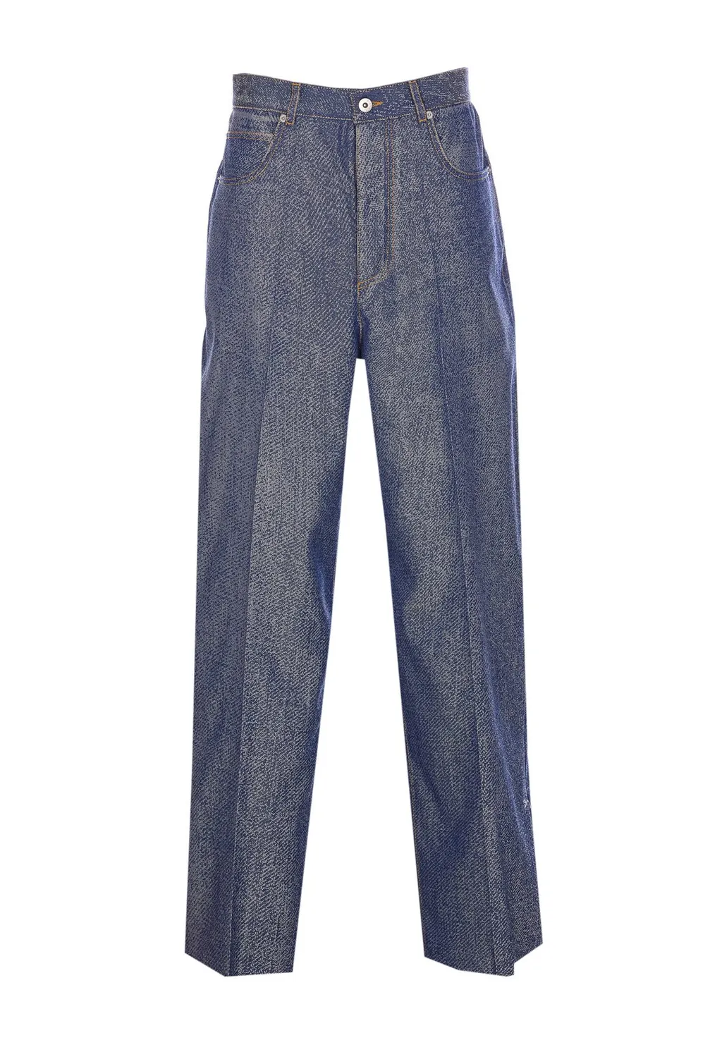 Denim Effect Wide Leg Trousers