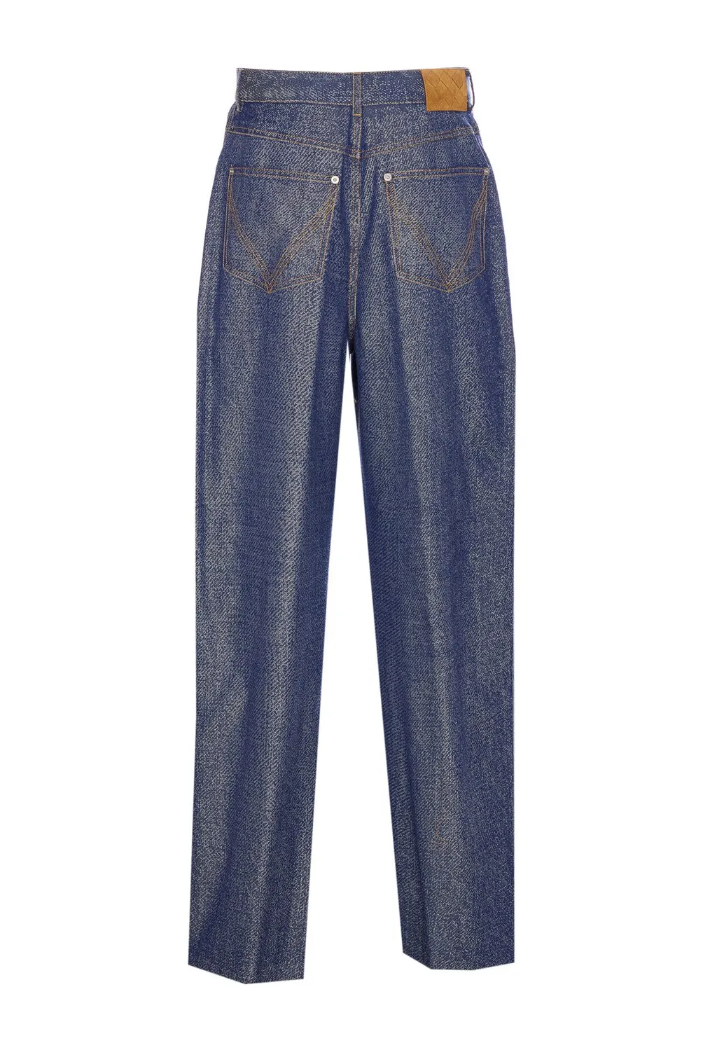 Denim Effect Wide Leg Trousers