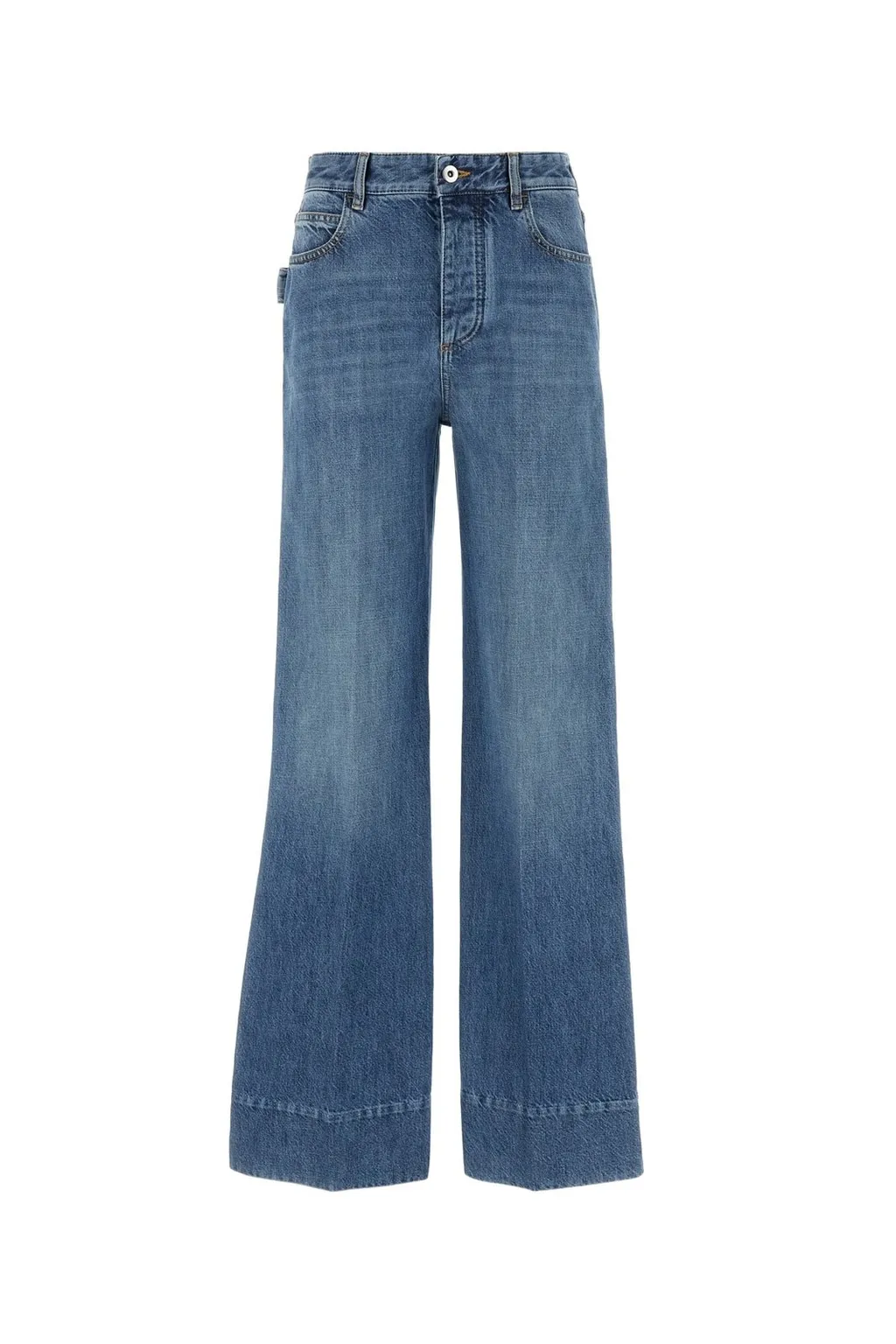 Buttoned Wide-Leg Jeans
