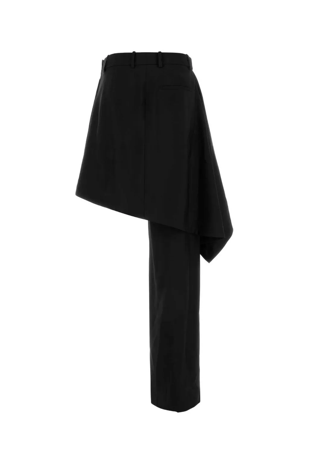Buttoned Straight-Leg Skirt Trousers