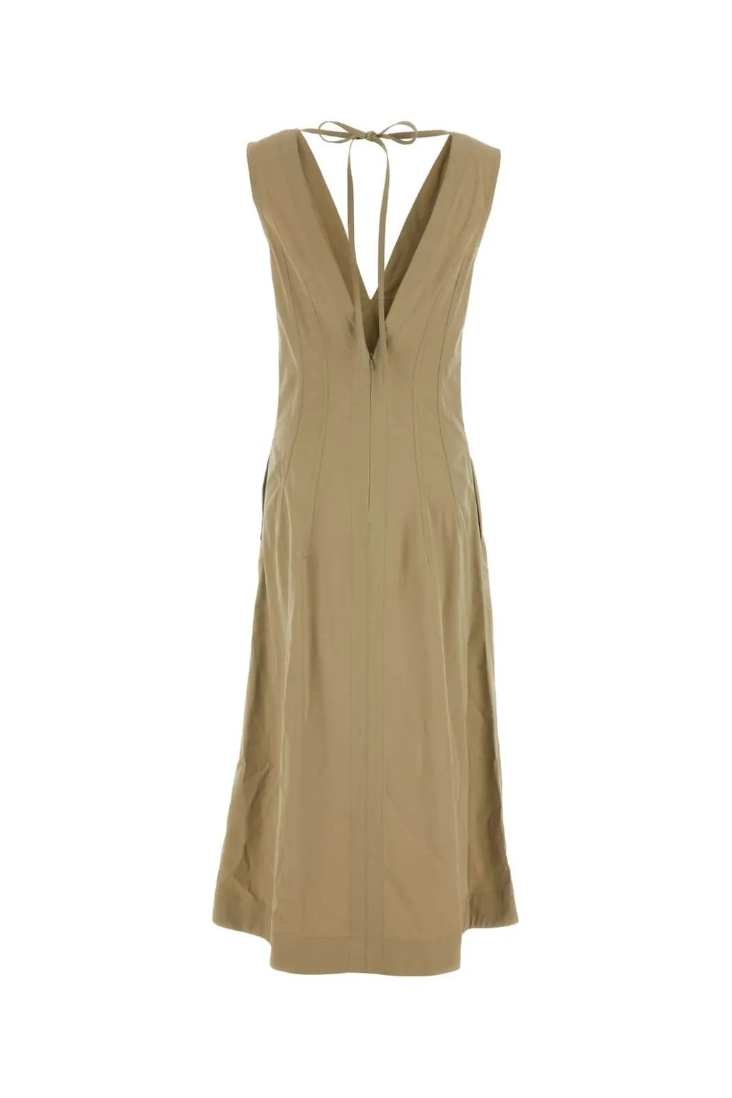 V-Neck Sleeveless Midi Dress