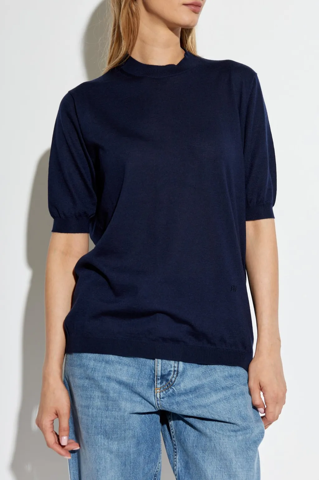 Logo Embroidered Knitted Top