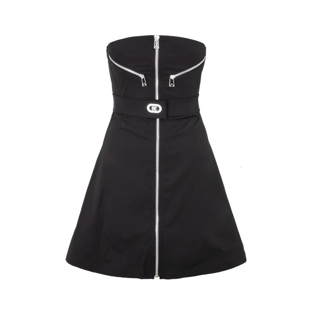 Zip-Detail Strapless Dress
