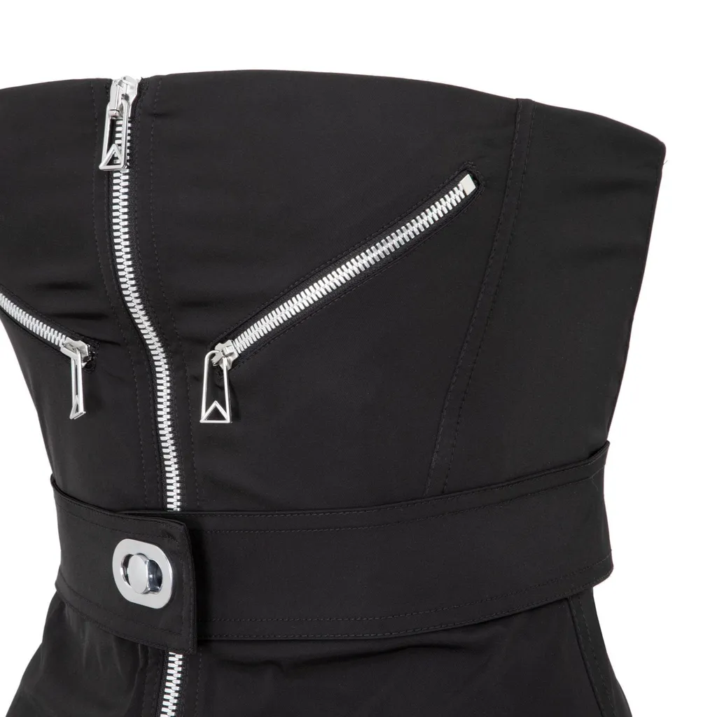 Zip-Detail Strapless Dress