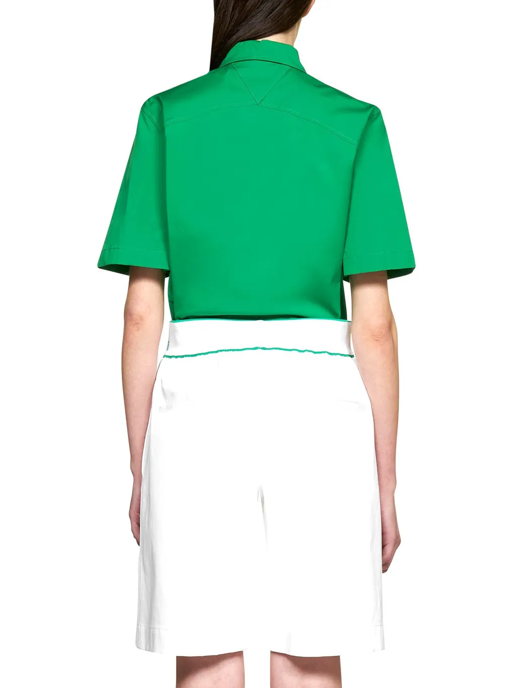 Contrast Stitched Logo Embroidered Shorts