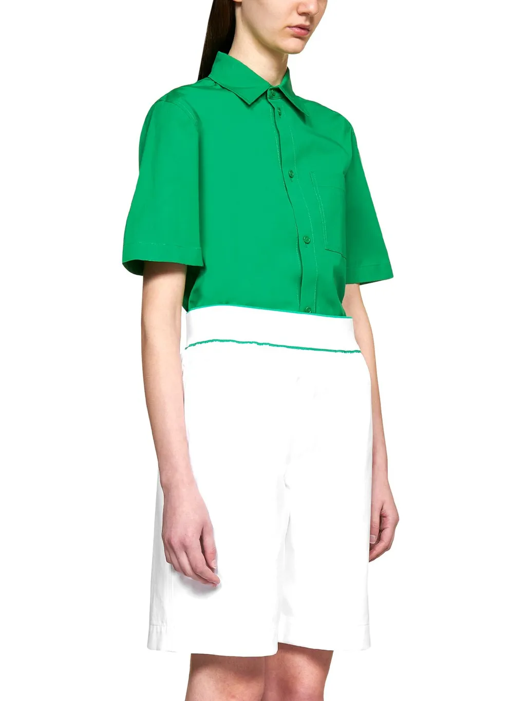 Contrast Stitched Logo Embroidered Shorts