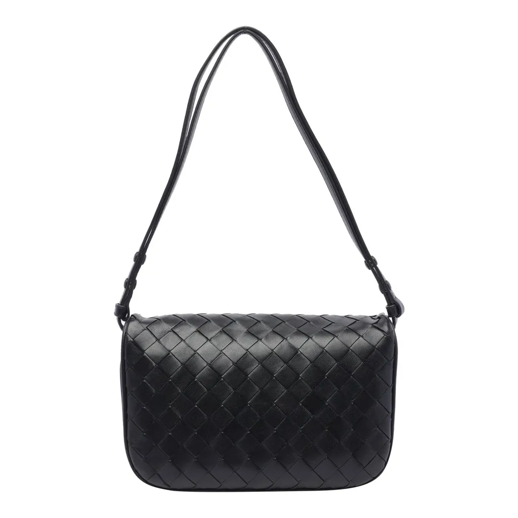 Intrecciato Foldover Top Shoulder Bag