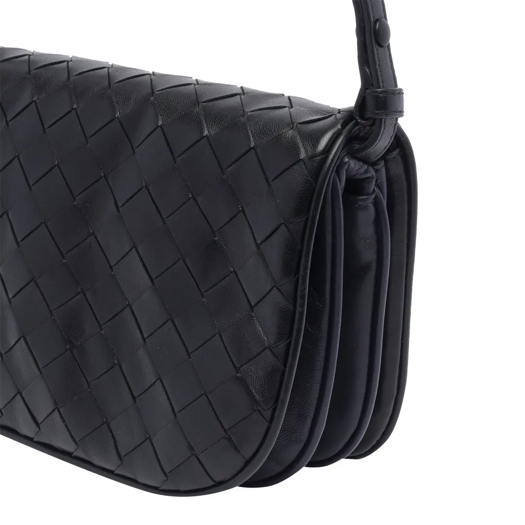 Intrecciato Foldover Top Shoulder Bag