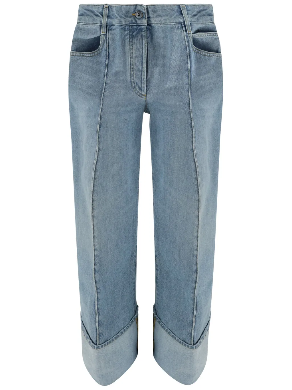 Turn-Up Hem Denim Jeans