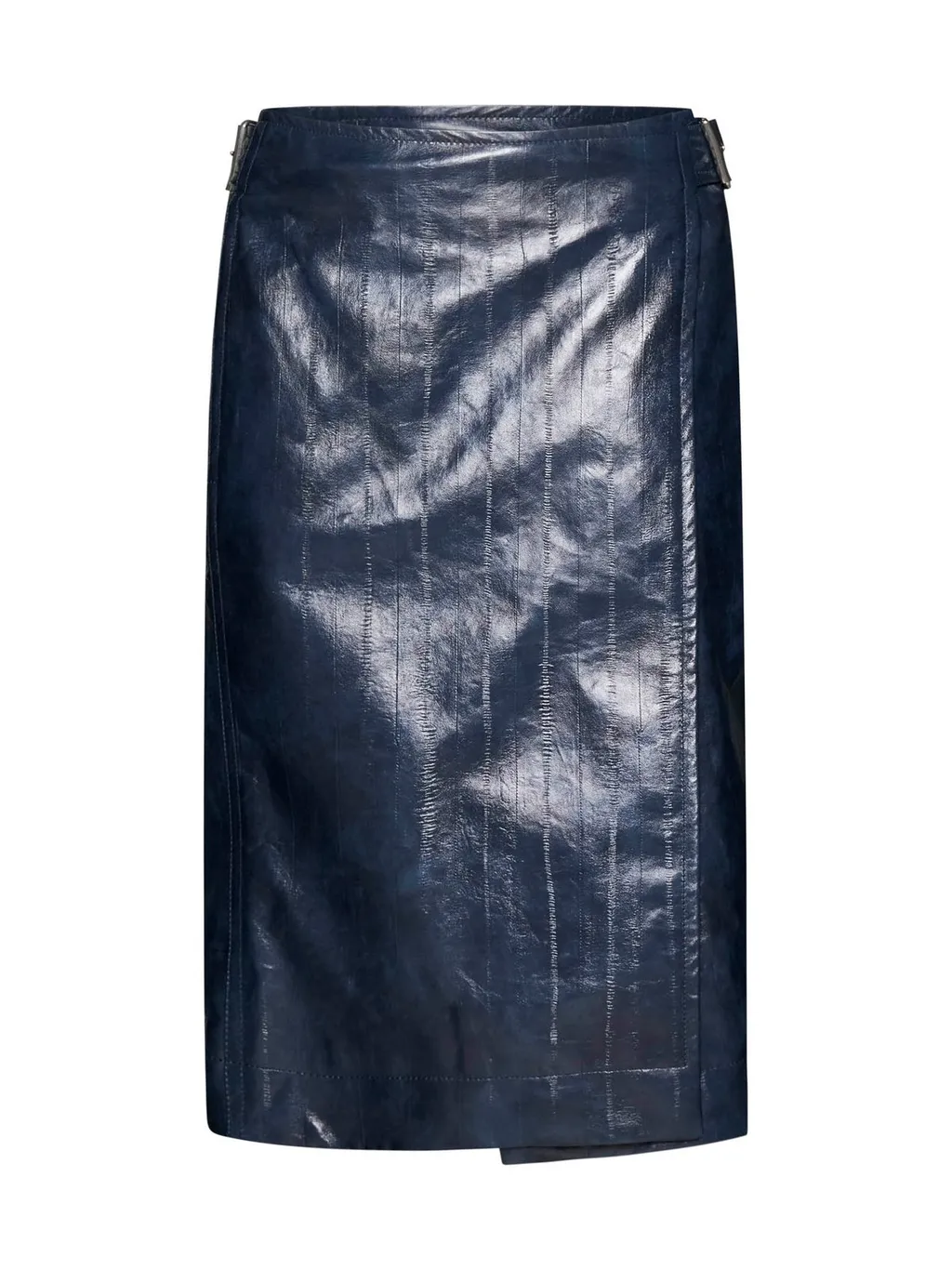 Embossed Leather Midi Skirt