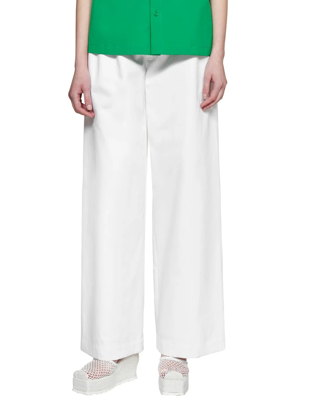 Logo Waistband Wide Leg Trousers