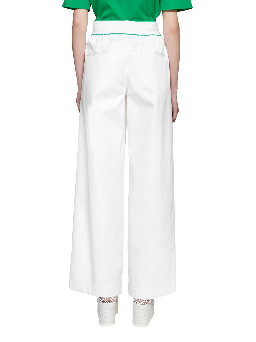 Logo Waistband Wide Leg Trousers